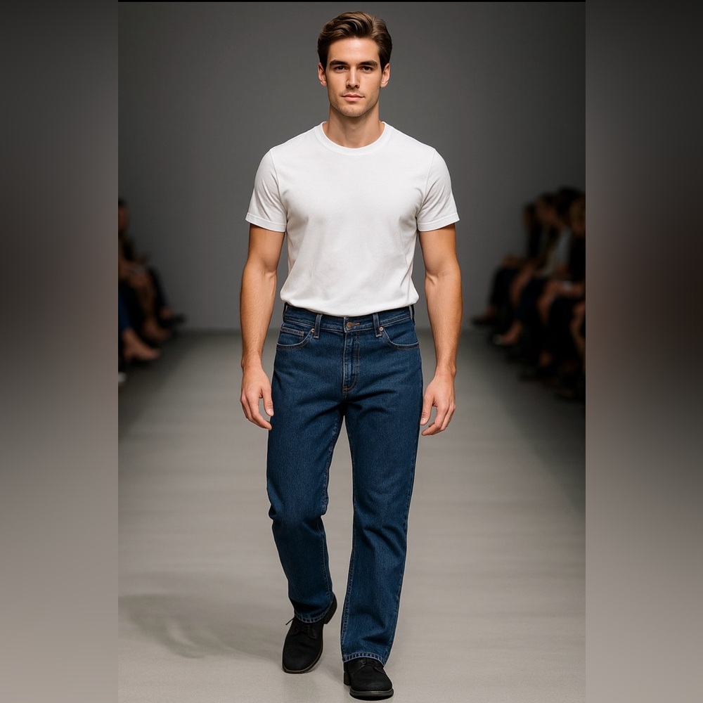 Wrangler Men's Straight Jeans in Deep Blue